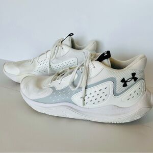 Men’s Under Armour UA Jet ‘23 White and Gray Shoes | Size 13